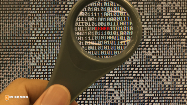 magnifying glass looking at computer code