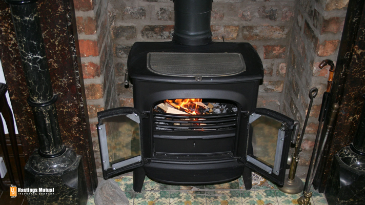 stove fireplace inside house or home