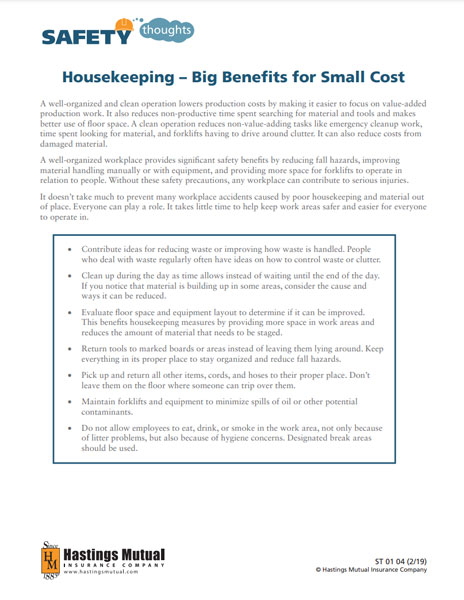 Housekeeping – Big Benefits for Small Cost thumb
