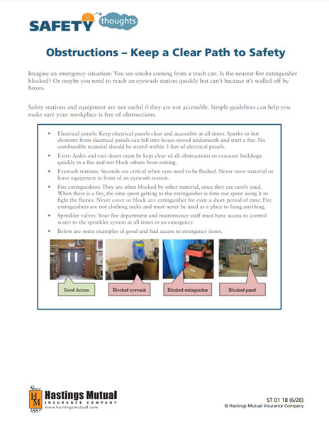 Obstructions – Keep a Clear Path to Safety thumb