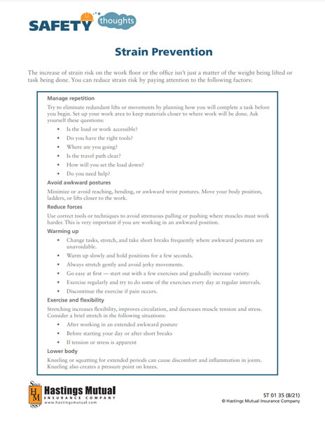 Strain Prevention thumb