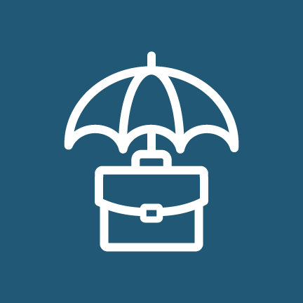 Commercial Umbrella icon - umbrella with brief case