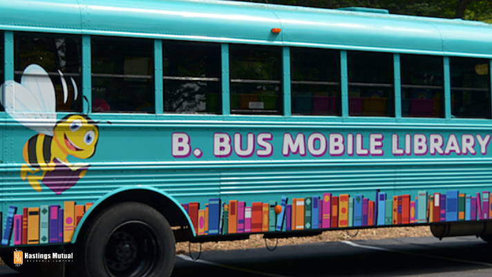 bee bus mobile library supported by YMCA