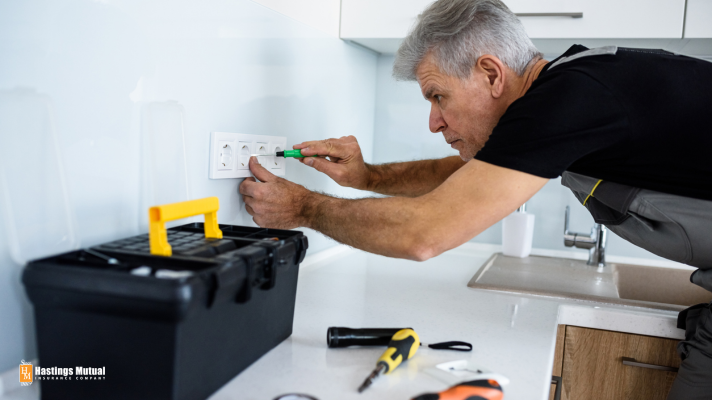 electrician working in a home
