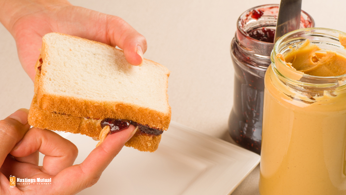 making a peanut butter and jelly sandwich
