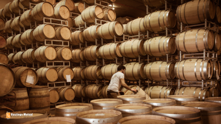 Wine barrels for Vintners Plus insurance