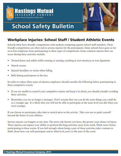 Workplace Injuries: School Staff / Student Athletic Events thumb