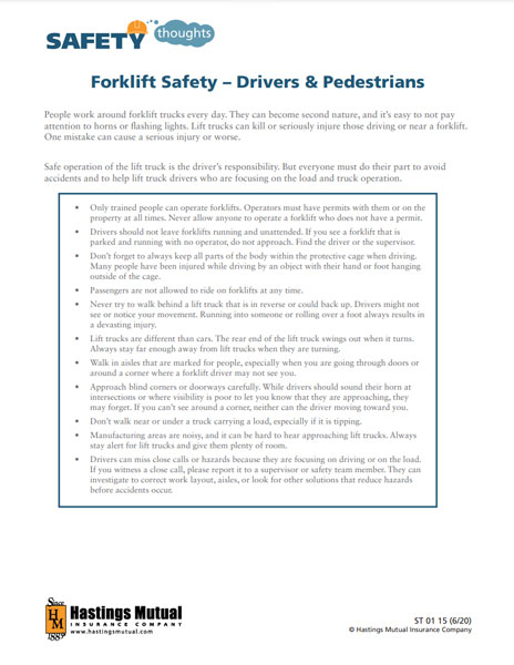 Forklift Safety – Drivers & Pedestrians thumb