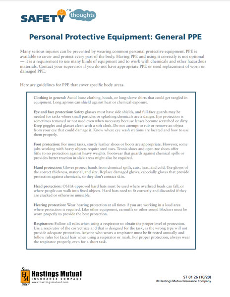Personal Protective Equipment: General PPE thumb