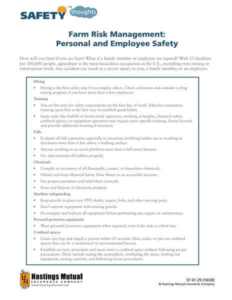 Farm Risk Management: Personal and Employee Safety thumb