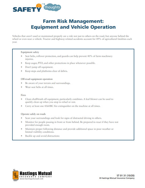 Farm Risk Management: Equipment and Vehicle Operation thumb